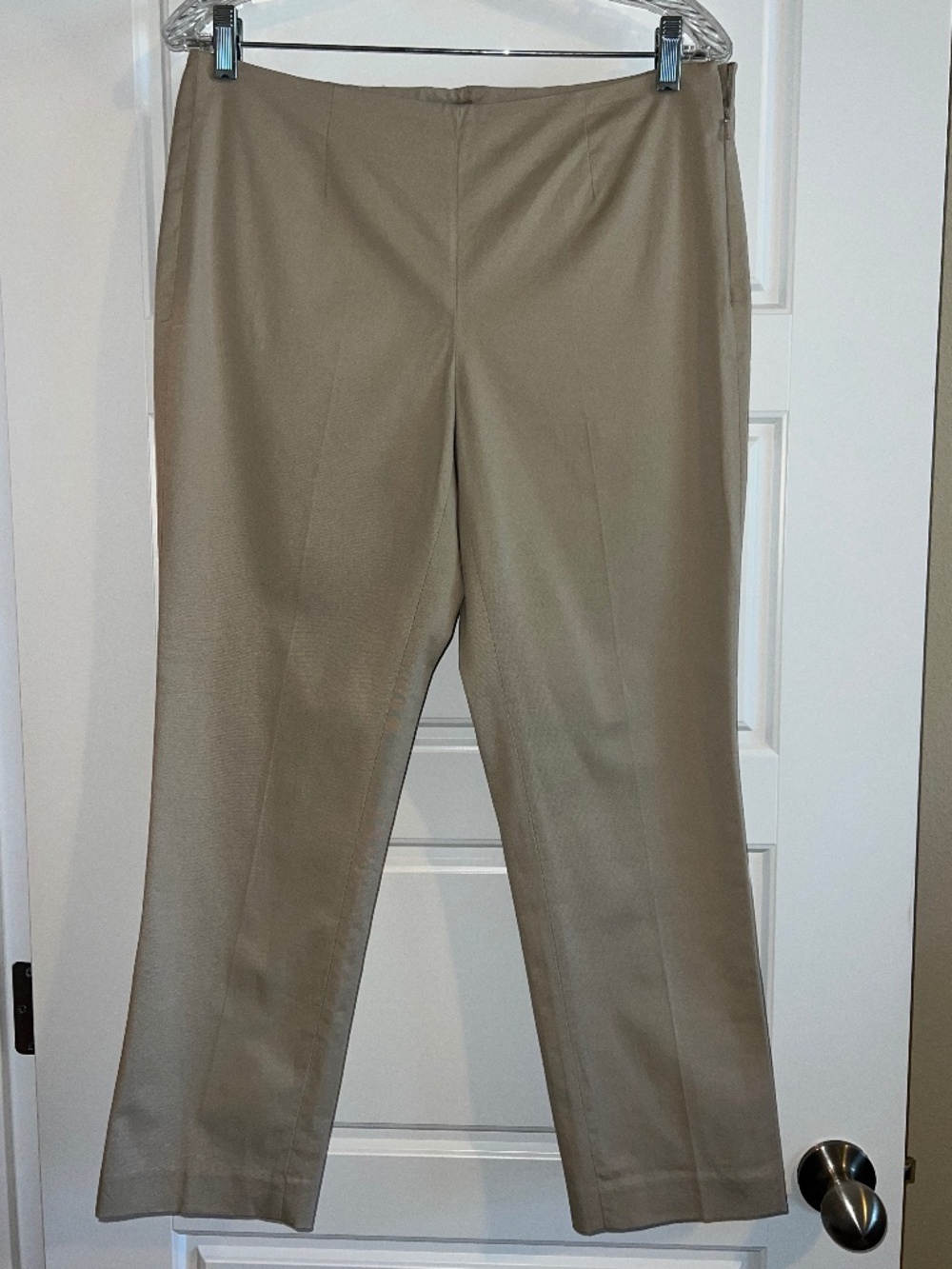 J. Jill Khaki Lightweight Cotton-Stretch Cropped Trouser Size 8 Petite